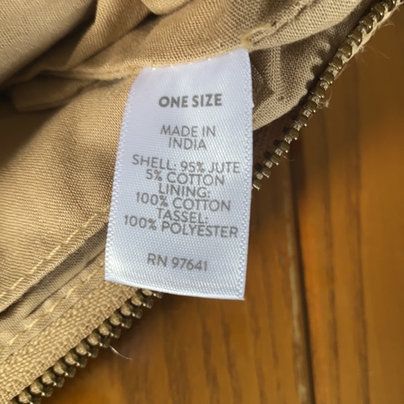 J. JILL tassle jute clutch NEW - Picture 4 of 5